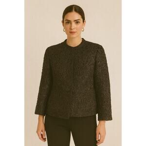 Piazza Sempione Textured 3D Blazer Jacket XL Black Statement Avant Garde Career